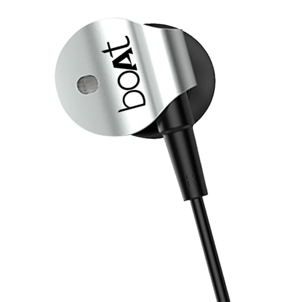 boAt BassHeads 132 In Ear Wired Headphone With Mic- Silver Surfer - Image 3
