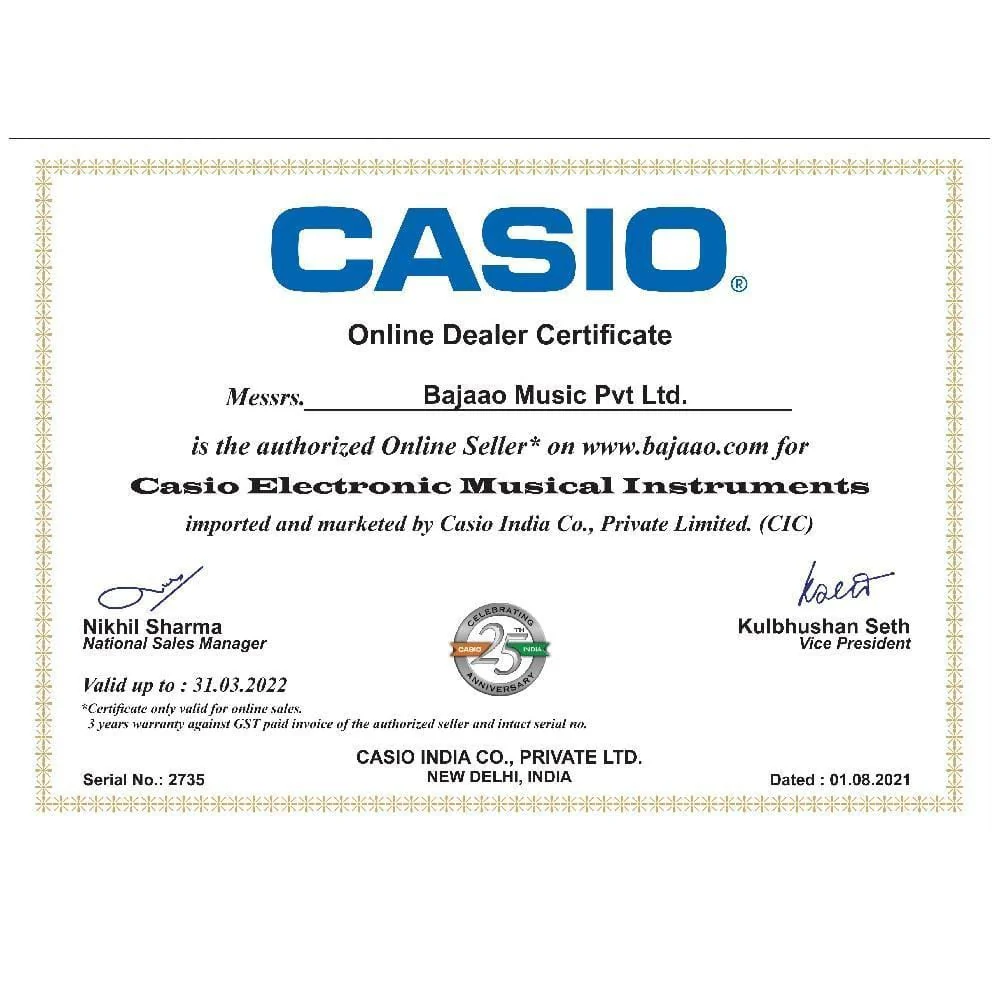 Casio Casiotone CT S300 61 Key Portable Keyboard with Adapter, Polishing Cloth, Dust Cover, Online Lessons, Warranty & Ebook - Image 11