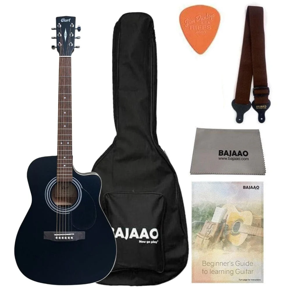 Cort AF500C Standard Series Open Pore Cutaway Acoustic Guitar with Gigbag, Tuner, Strap, Picks, Polishing Cloth & Ebook
