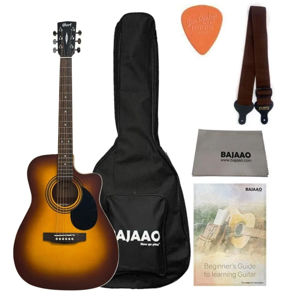 Cort AF500C Standard Series Open Pore Cutaway Acoustic Guitar with Gigbag, Tuner, Strap, Picks, Polishing Cloth & Ebook - Image 3