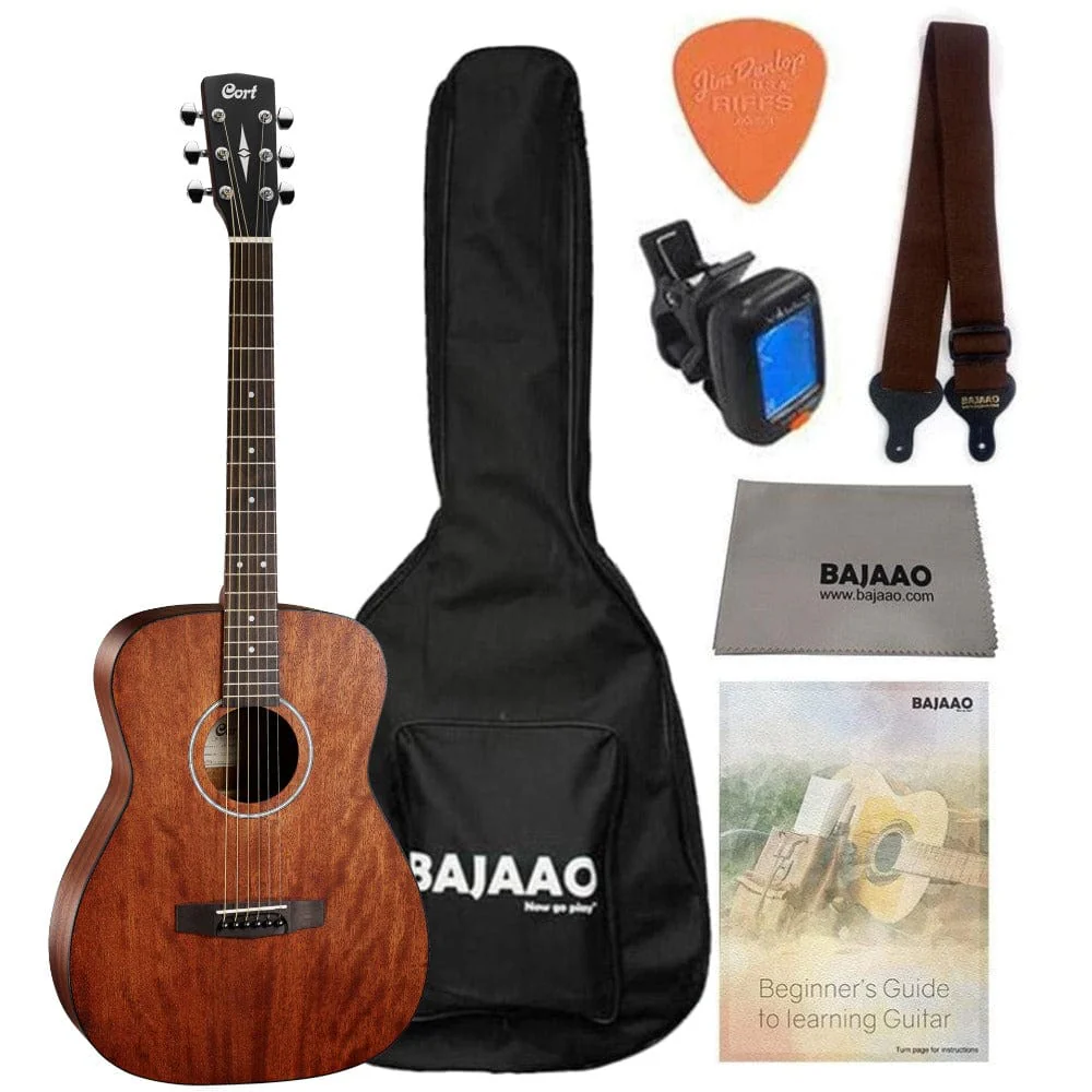 Cort AF510M-OP Concert Body 6 String Acoustic Guitar with Gigbag, Tuner, Strap, Picks, Polishing Cloth & Ebook