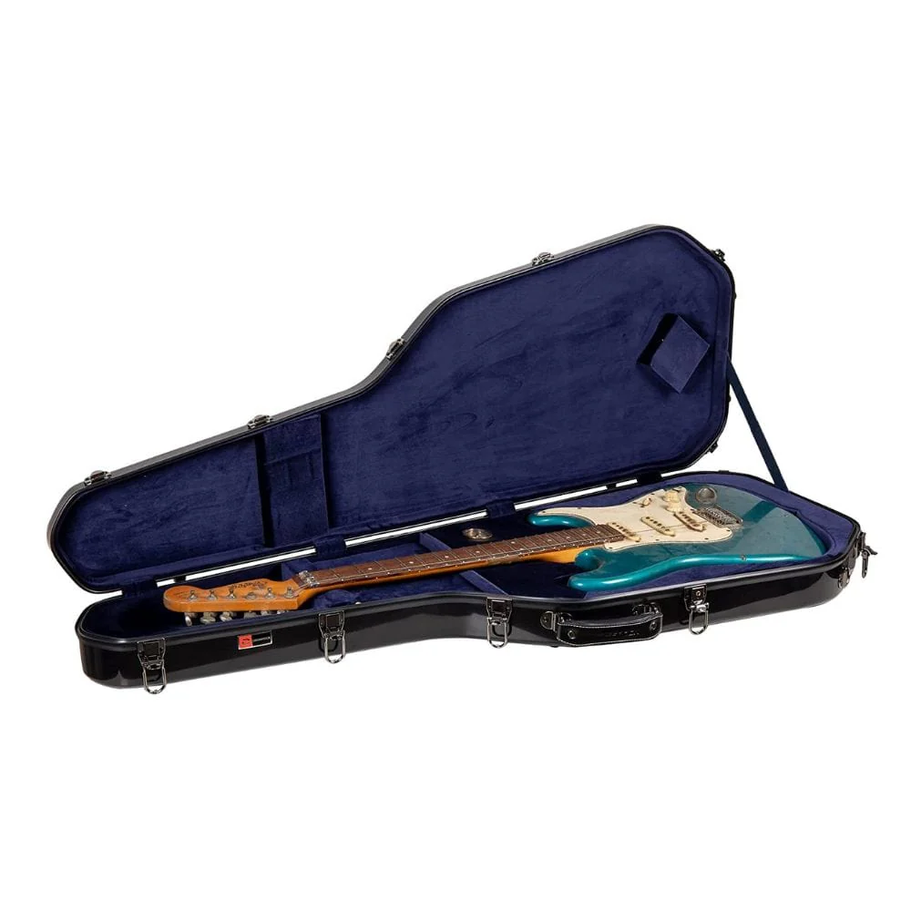 Crossrock CRF-2020GSTBK Deluxe Fiberglass Case for Tele and Strat Style Electric Guitars - Black - Image 6