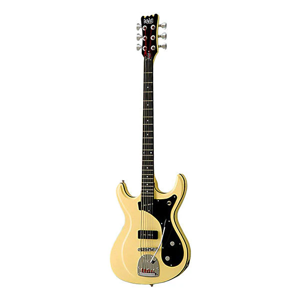 Eastwood Guitars Sidejack Bass VI Electric Guitar - Vintage Cream