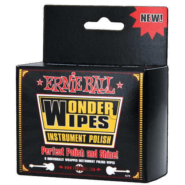 Ernie Ball 4278 Wonder Wipes Instrument Polish - Pack of 6