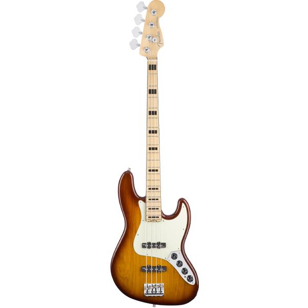Fender American Elite Jazz Bass Guitar ASH MN - Tobacco Sunburst