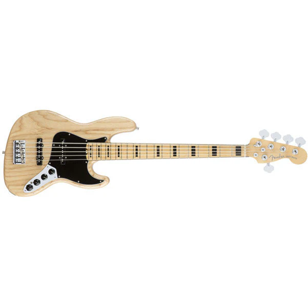 Fender American Elite Jazz Bass V Bass Guitar - Natural