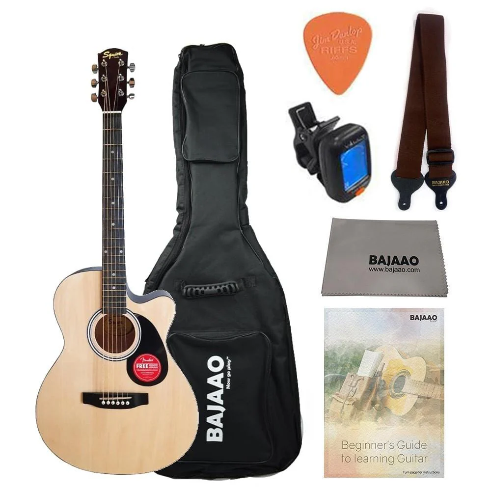 Fender SA 135C 39" 6 String Acoustic Guitar with Gigbag, Tuner, Strap, Picks, Polishing Cloth & Ebook