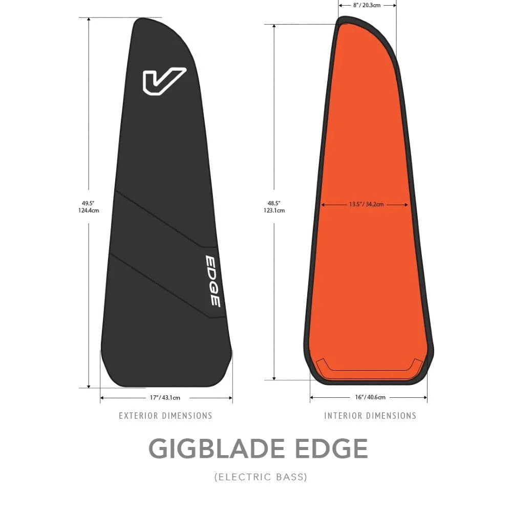Gruv Gear EDGE-EB-BLK Gig Blade Edge Electric Bass Guitar Gigbag - Black - Image 4