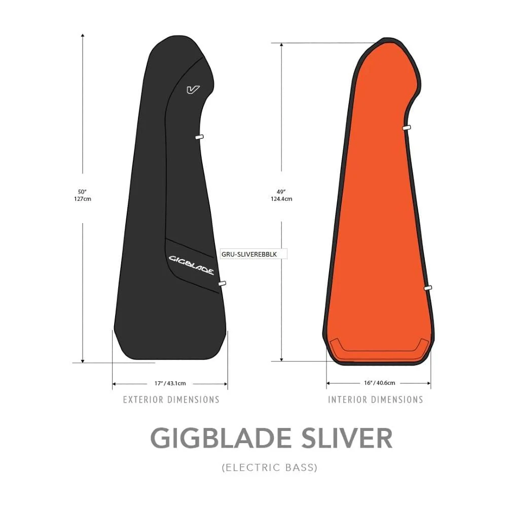 Gruv Gear SLIVER EB BLK Slimline Electric Bass Guitar Gigbag - Black - Image 3