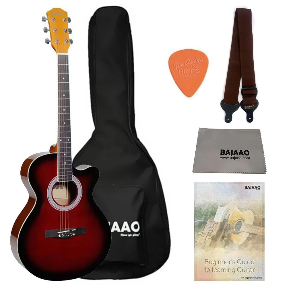 Havana FA391c 39 inch Cutaway Acoustic Guitar with Gigbag, Strap, Picks, Polishing Cloth & Ebook