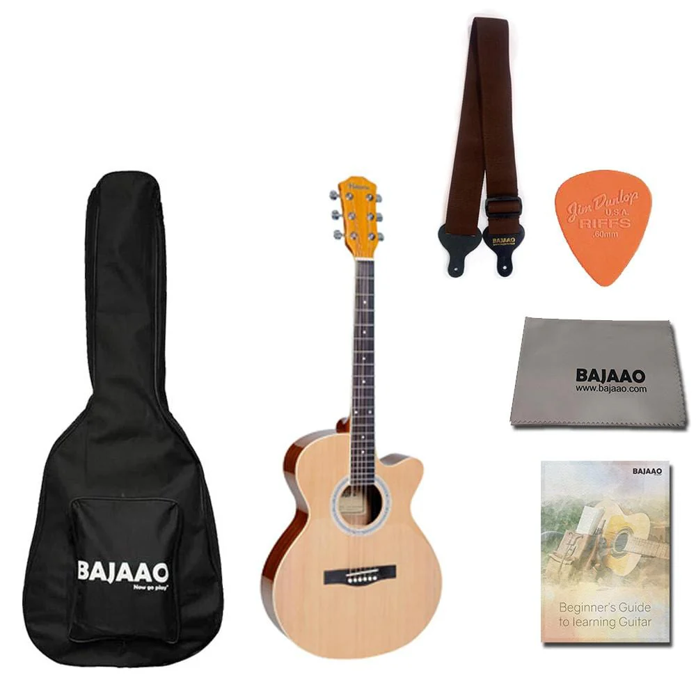 Havana FA391c 39 inch Cutaway Acoustic Guitar with Gigbag, Strap, Picks, Polishing Cloth & Ebook - Image 5