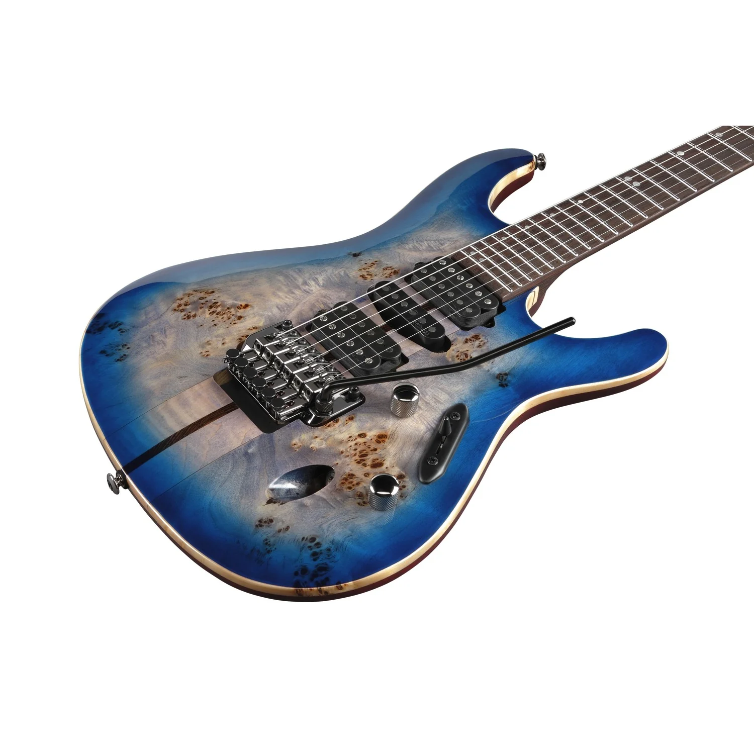 Ibanez S1070PBZ Premium 6-String Electric Guitar - Panga Panga Fretboard - Cerulean Blue Burst - Image 13