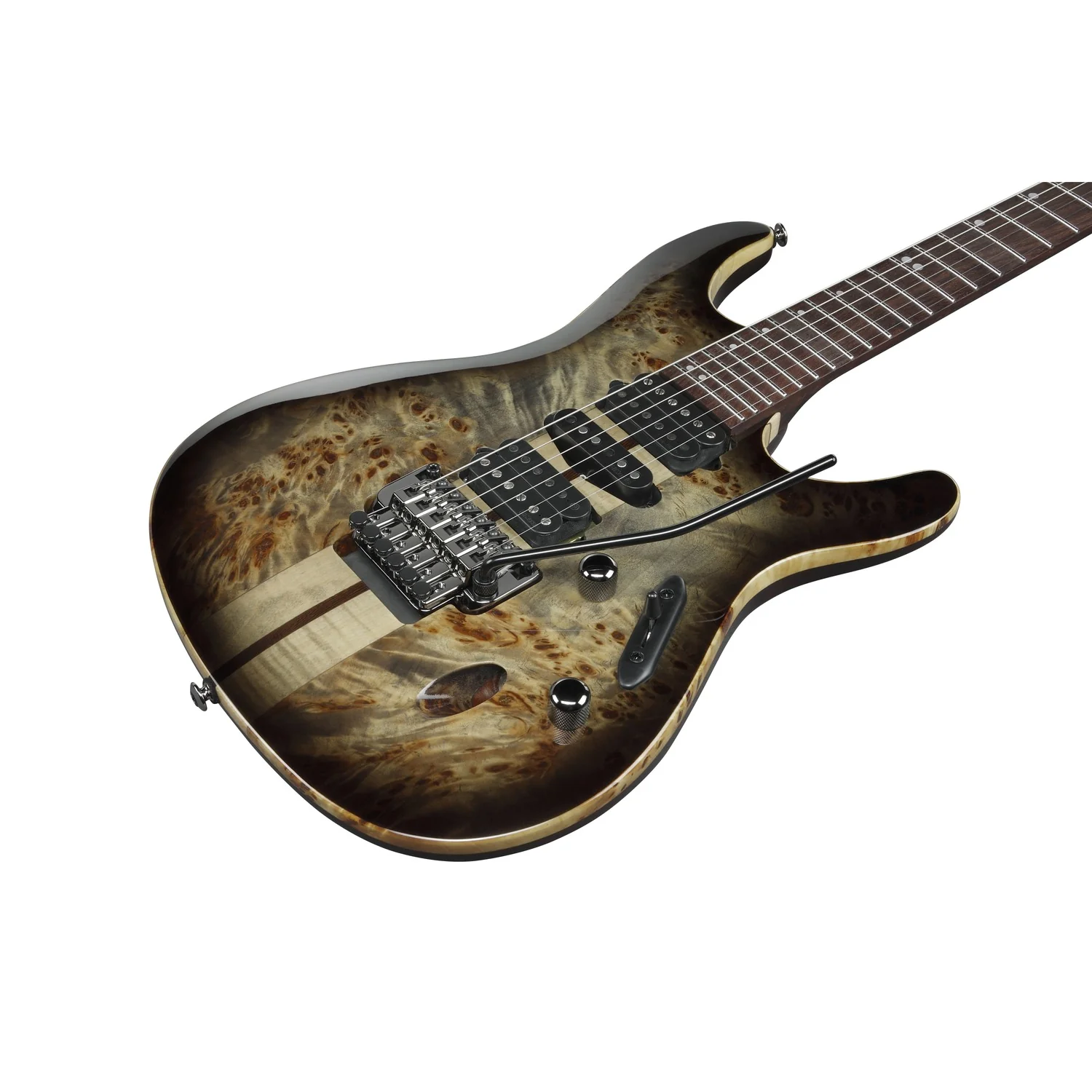 Ibanez S1070PBZ Premium 6-String Electric Guitar - Panga Panga Fretboard - Cerulean Blue Burst - Image 3