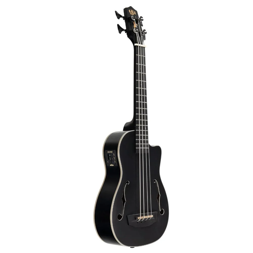 Kala UBASS-JYMN-BK-FS Black Journeyman Mahogany Acoustic-Electric U-BASS with F-Holes - Image 2