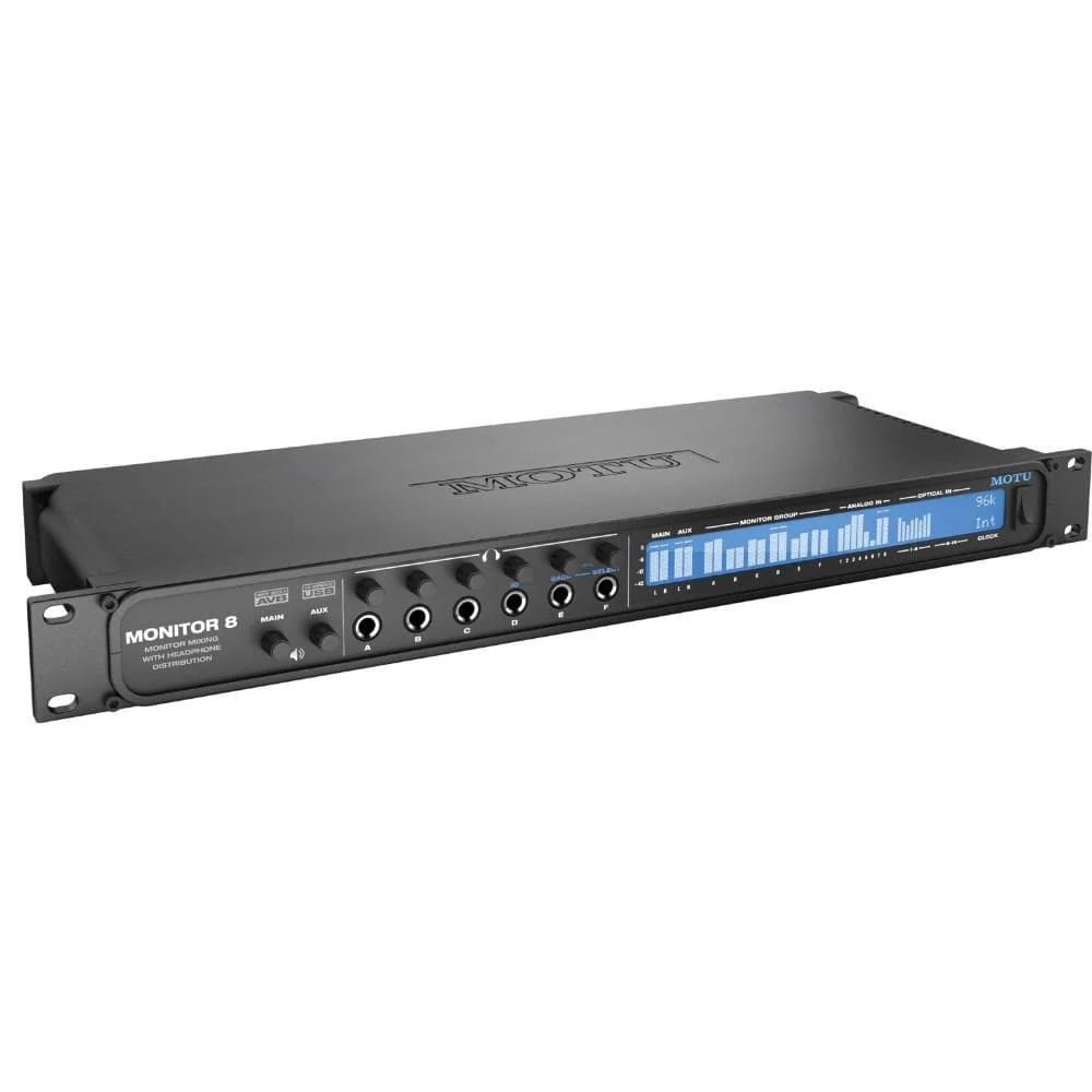 MOTU Monitor 8 - 24 x 16 x 8 Monitor Mixer, 6-Channel Headphone Amp and USB/AVB Audio Interface