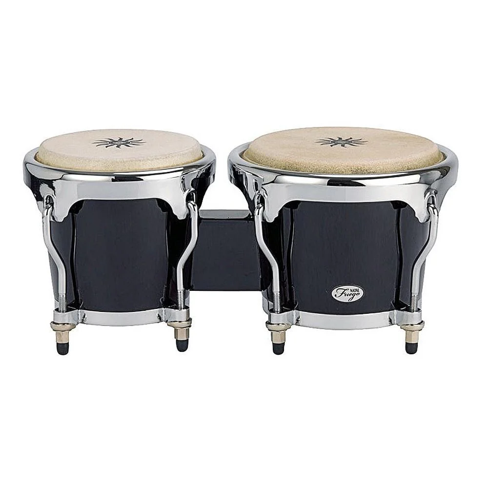 Natal NFU67 Fuego Natural Wood Bongos With Chrome Plated Hardware