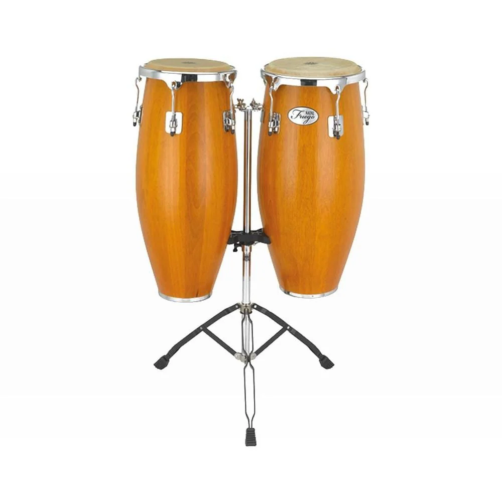 Natal NGU1011 10 & 11 Inch Fuego Natural Wood Congas With Stand - Image 2
