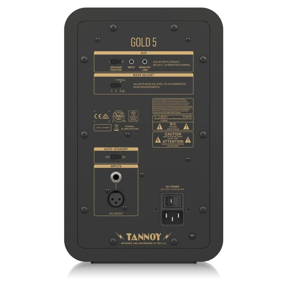 Tannoy GOLD 5 Premium 200 Watt Bi Amplified Nearfield Studio Reference Monitor - Image 4