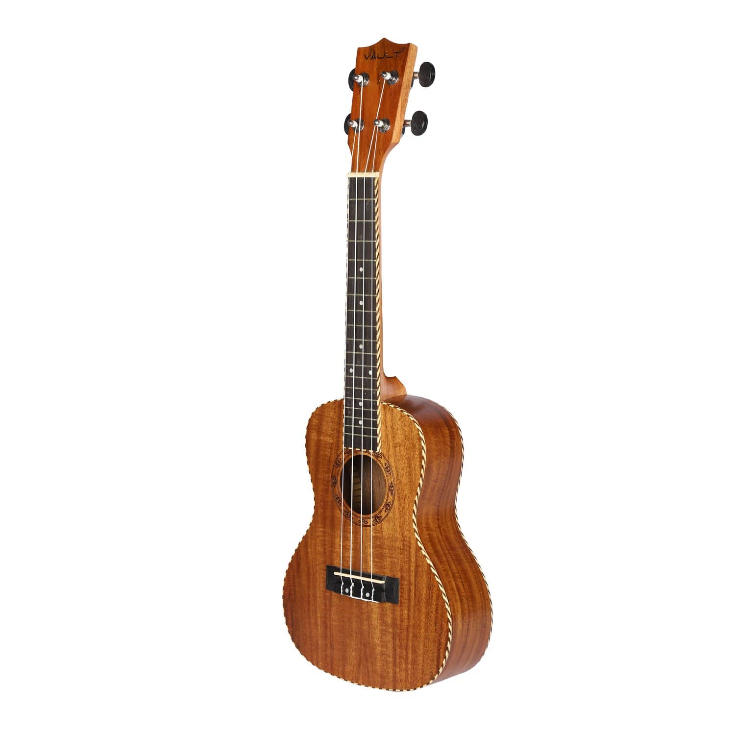 Vault UK-190 Rosetta Koa Concert Ukulele With Gig Bag, Polishing Cloth and Tuner - Image 2