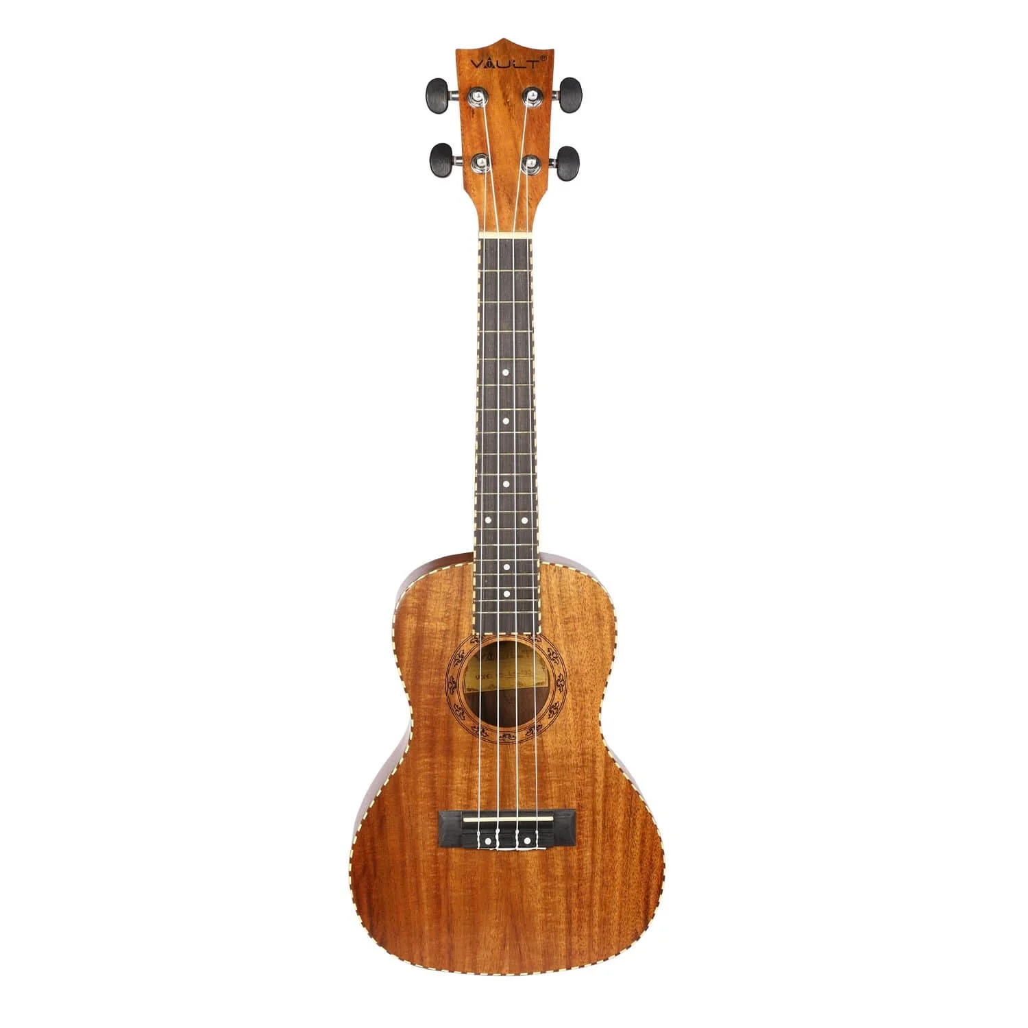 Vault UK-190 Rosetta Koa Concert Ukulele With Gig Bag, Polishing Cloth and Tuner - Image 3
