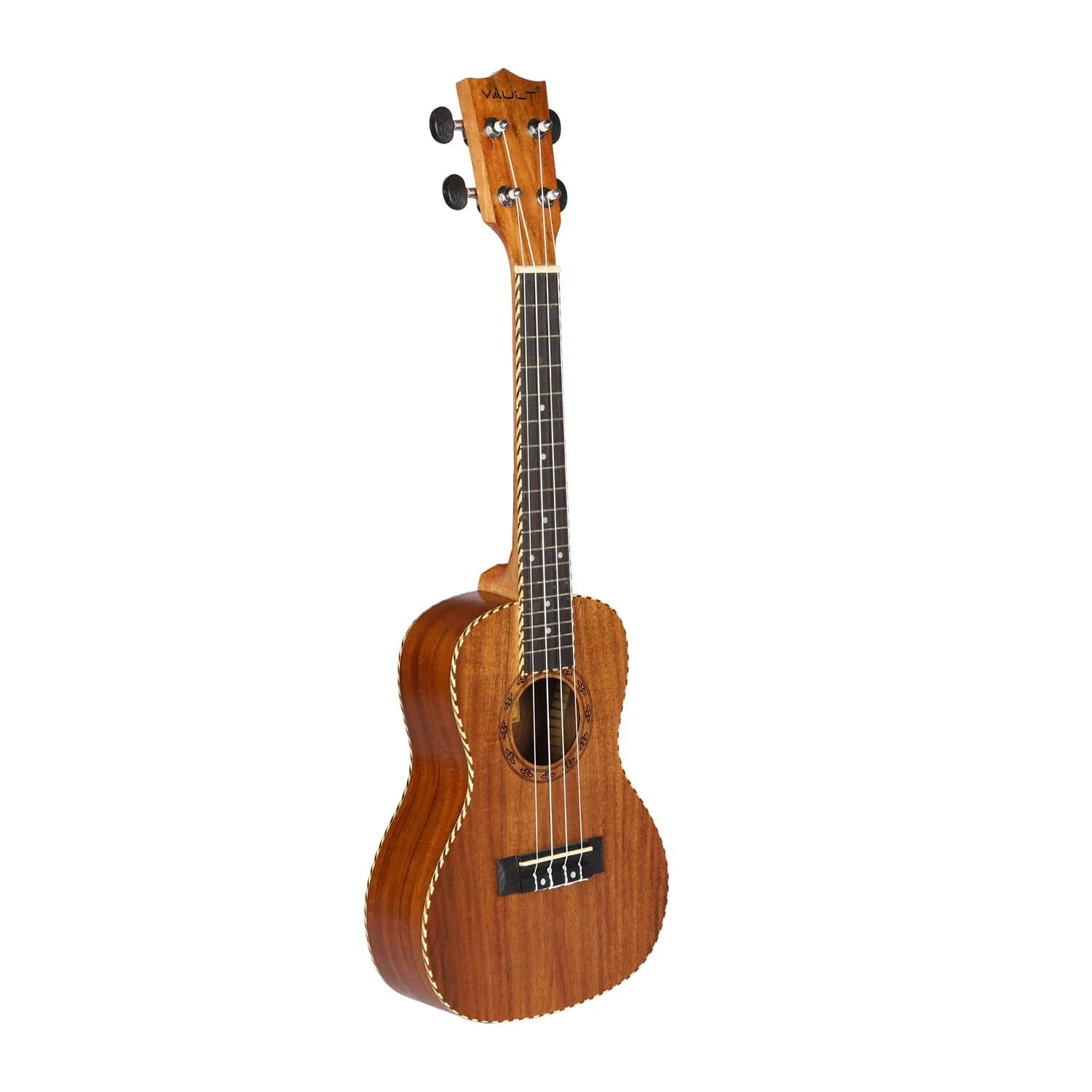 Vault UK-190 Rosetta Koa Concert Ukulele With Gig Bag, Polishing Cloth and Tuner - Image 5