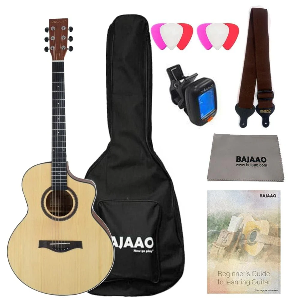 Vault EA40 41 inch Premium Solid Spruce-Top Cutaway Acoustic Guitar - Image 51