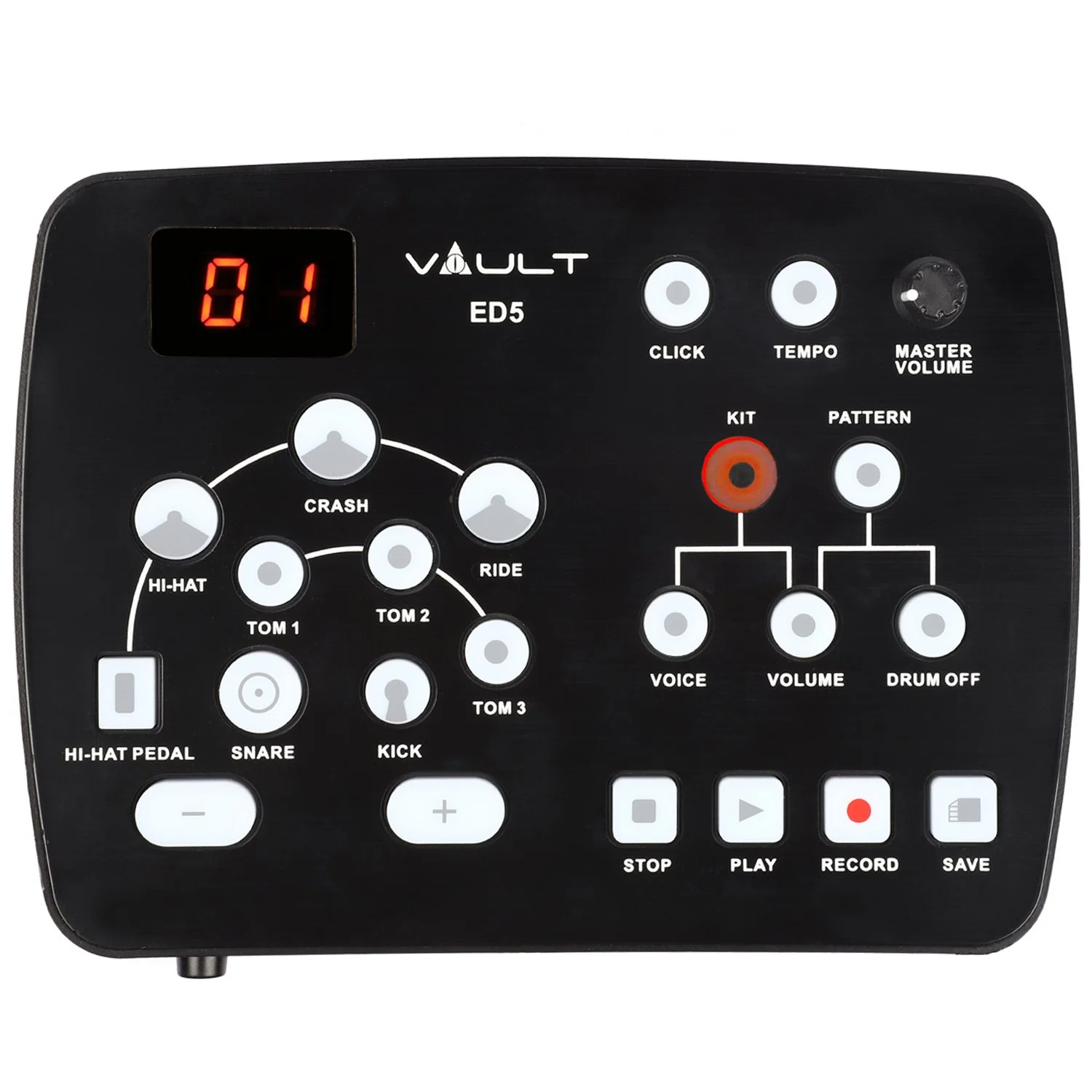 Vault ED-5 USB 7 Piece Electronic Drum Kit - Image 3