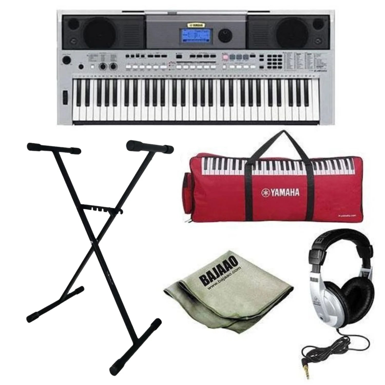 Yamaha PSR-I455 Portable Keyboard with Stand, Polishing Cloth and Headphones